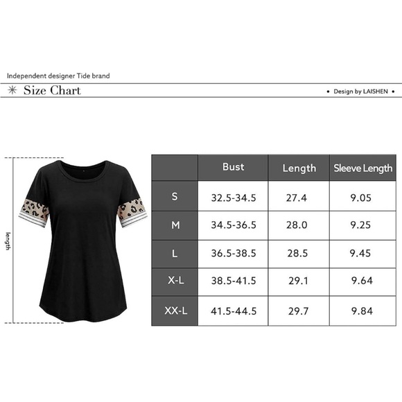 LAISHEN Women's Leopard Print Color Block Long Sleeve T Shirt - XL - Picture 2 of 4